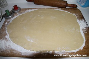 dough rolled and ready to cut
