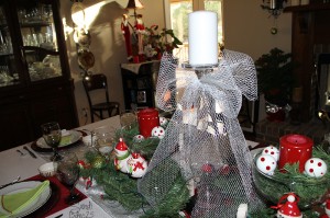 Sheer bows do not block the view across the table, something I always try to pay close attention to in the details of tablescaping.