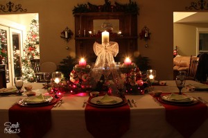 Soft light within the centerpiece created soft lights and a romantic feel to the room.