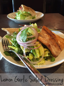 Lemon Garlic Salad Dressing is a wonderful combination with fresh greens and vegetables as a Side Dish to Smoked Black Drum Fish